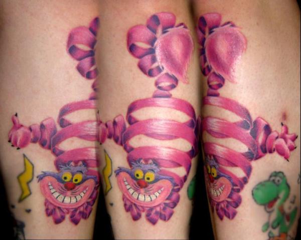 Alice-in-Wonderland-Cheshire-Cat-Ribbon-Tattoo-Design
