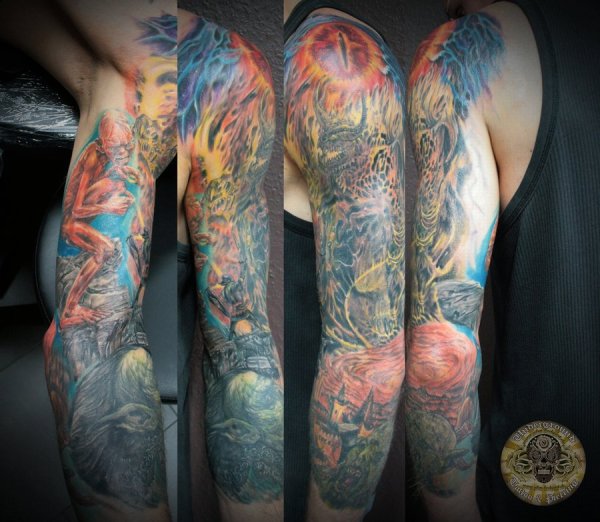 lord_of_the_ring_sleeve_complete_by_2face_tattoo-d4run3y